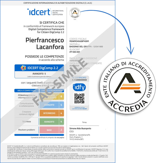 Certificazione di Alfabetizzazione Digitale Accreditata ACCREDIA